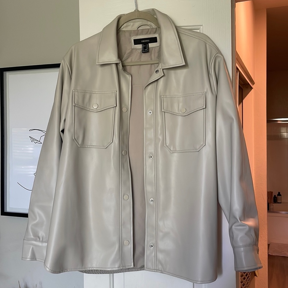 Forever 21 faux leather shacket
